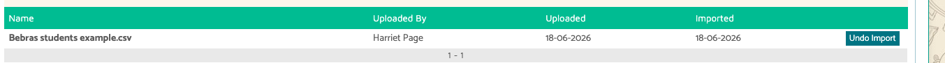 File imported confirmation